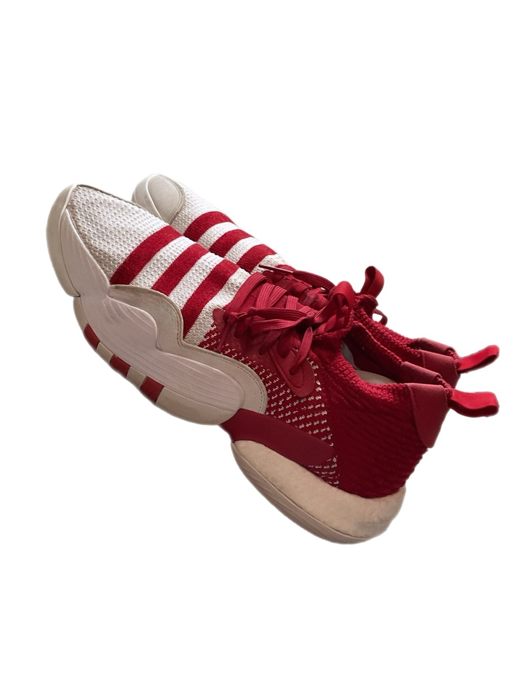 Adidas Trae Young 2.0 Basketball Shoes Athletic Boost Knit White-Red LoTop 13.5